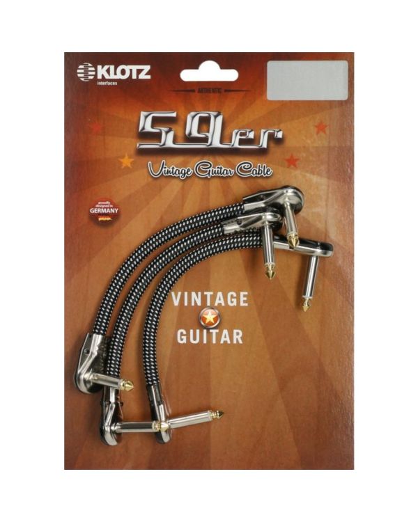 Klotz Vintage 59er Patch Cable, 0.30m Pack of 3