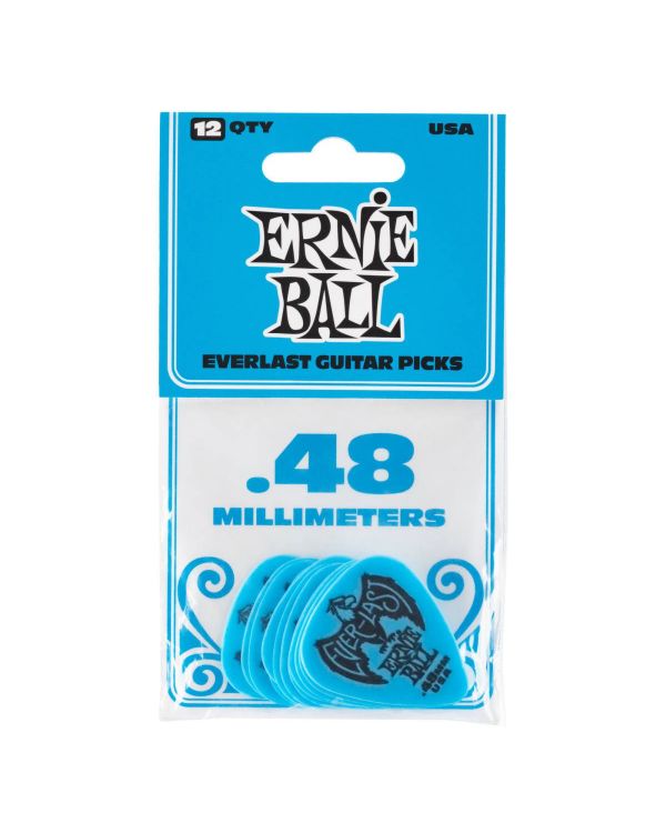 Ernie Ball Everlast 0.48mm Guitar Picks Blue (Pack of 12)