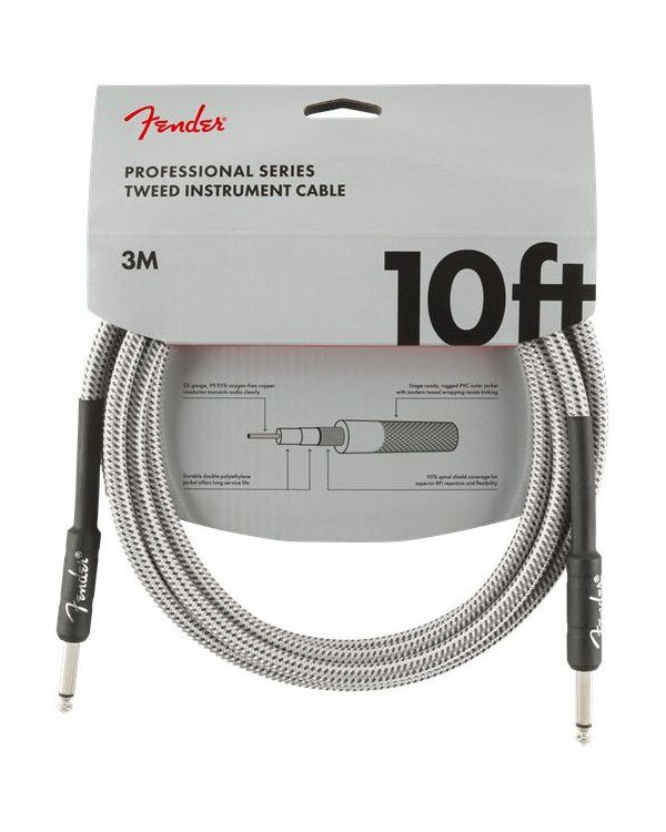 Fender Professional Instrument Cable 10ft, White Tweed