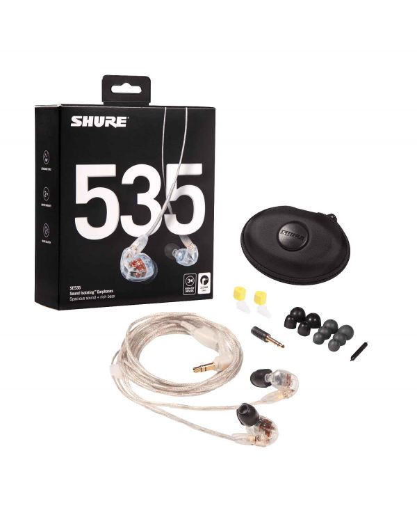 Shure SE-535 In Ear Headphones, Clear