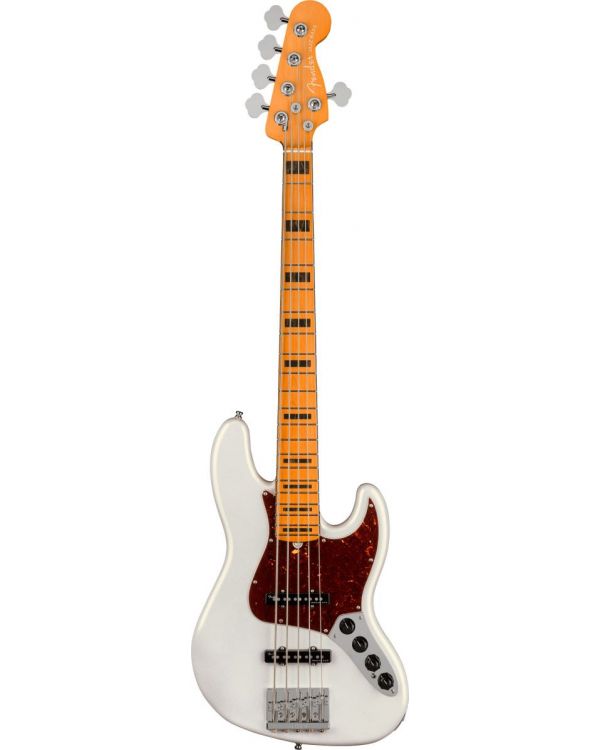 Fender American Ultra Jazz Bass Guitar V, MN, Arctic Pearl