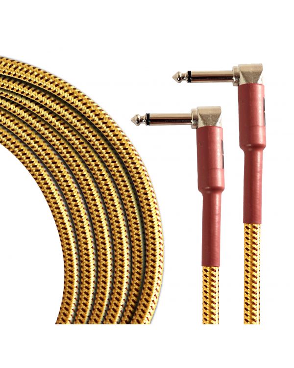 TourTech 6m/20ft Braided Tweed Angled Guitar Cable