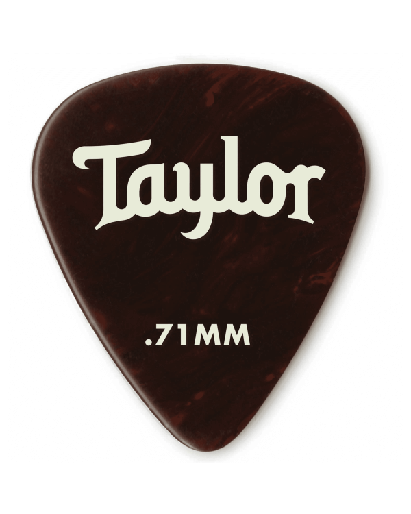 Taylor Celluloid 351 Medium Guitar Picks, 0.71mm Tortoise Shell (12 Pack)