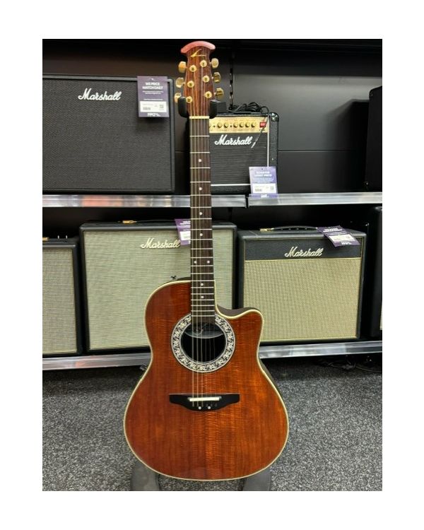 Pre-Owned Ovation  Pinnacle 386K in trans brown with Original Hard Case (042400)