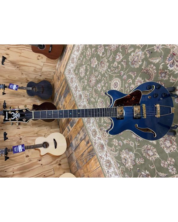 Pre-Owned Ibanez Amh90 Hollowbody Electric Guitar, Prussian Blue Metallic (047596)