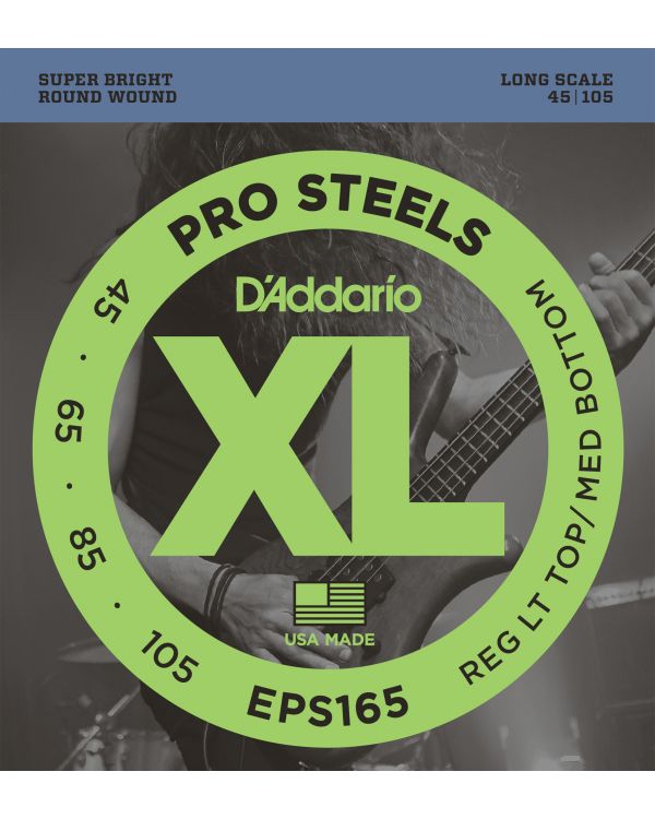 DAddario EPS165 ProSteels Bass Strings Custom Light 45-105 Long Scale