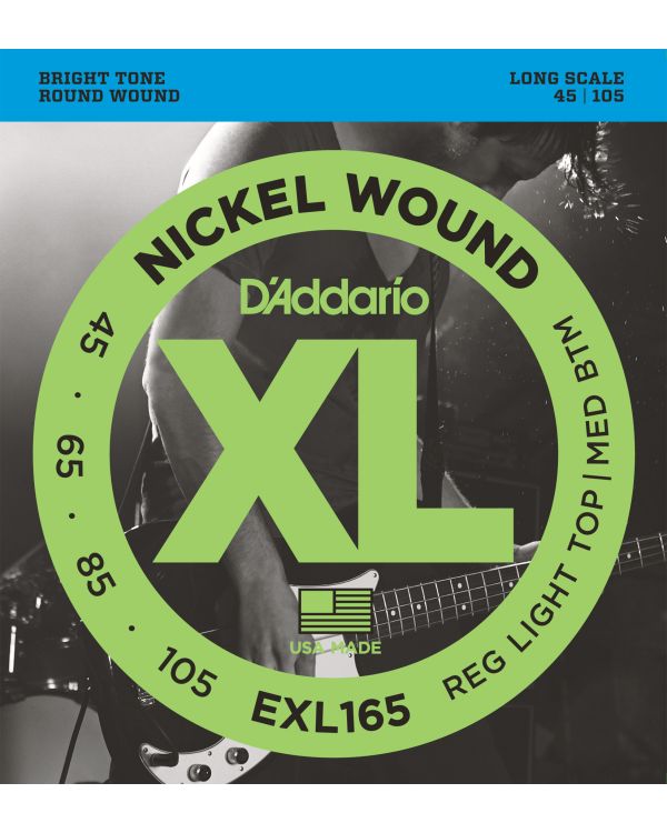 DAddario EXL165 Bass Guitar Strings Custom Light 45-105 Long Scale
