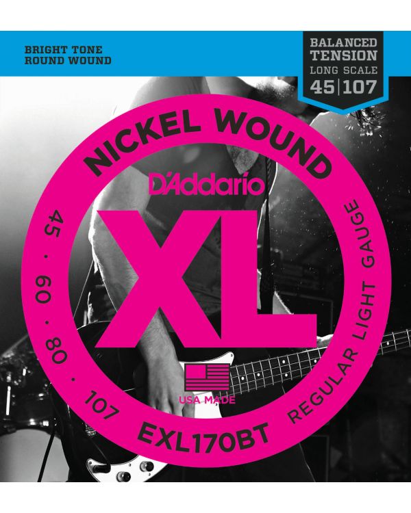 DAddario EXL170BT Bass Guitar Strings Balanced Tension Light 45-107