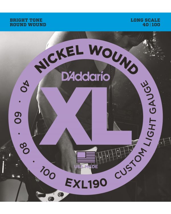 DAddario EXL190 Bass Guitar Strings Custom Light 40-100 Long Scale