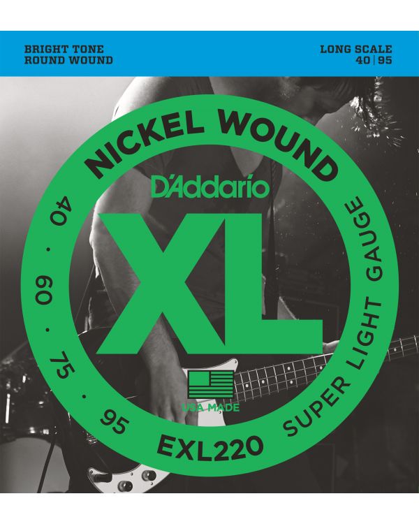 DAddario EXL220 Bass Guitar Strings Super Light 40-95 Long Scale