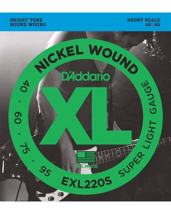 DAddario EXL220S Bass Guitar Strings Super Light 40-95 Short  Scale