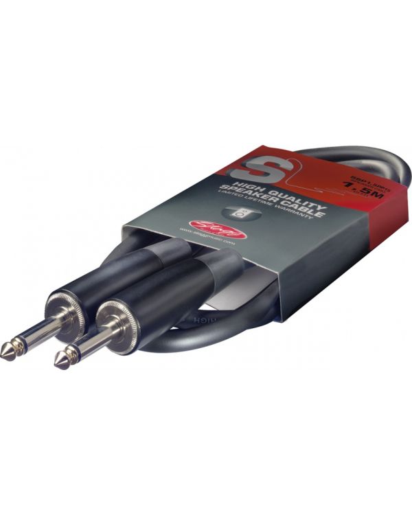 Stagg 1.5m 6.3mm Jack to Jack Speaker Cable