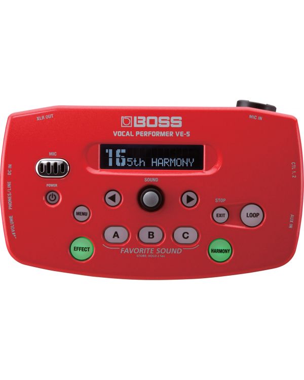 Boss VE5 Vocal Performer Effects Pedal Red