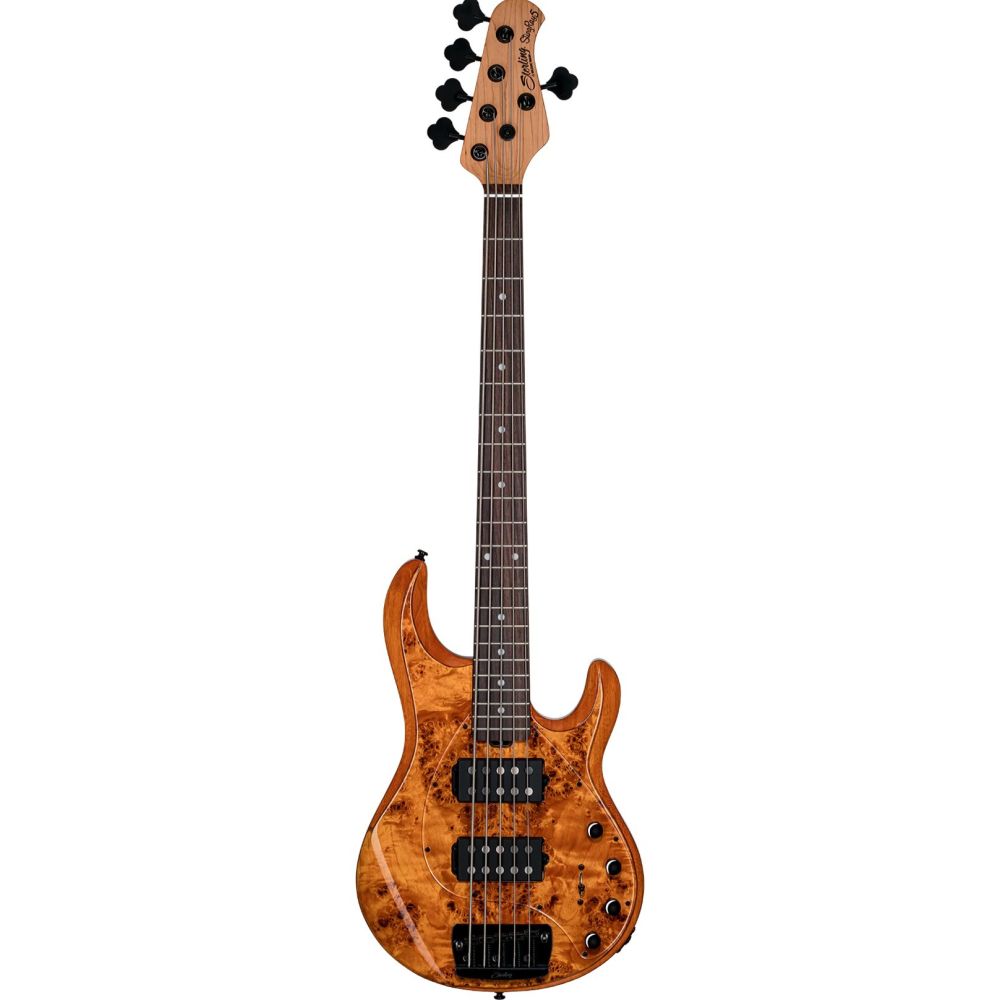 Sterling by Music Man Stingray Ray35 HH, Poplar Burl Amber