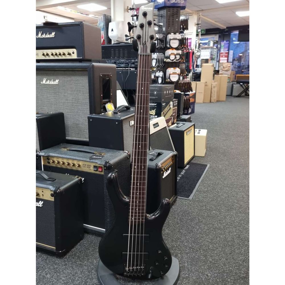 Pre-Owned Ibanez EDB605 Ergodyne Active 5-String Fretless Bass, Gunmetal  Black