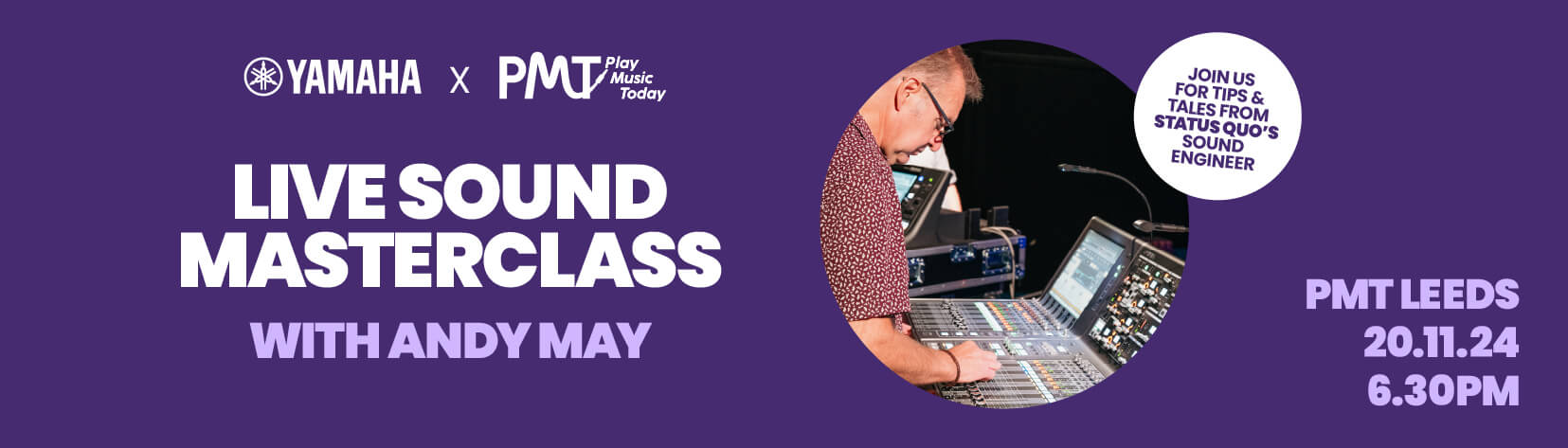 Andy May Live Sound Masterclass at PMT Leeds